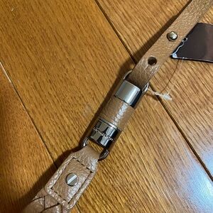 Michael Kors Brown Leather Belt with Silver Hardware